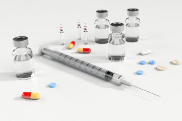 Diabetes syringe, medications and glucose