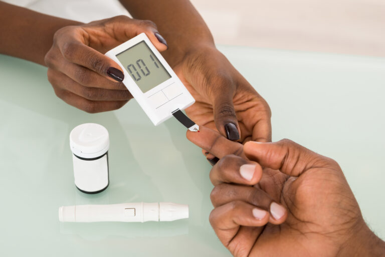 African-American getting tested for diabetes