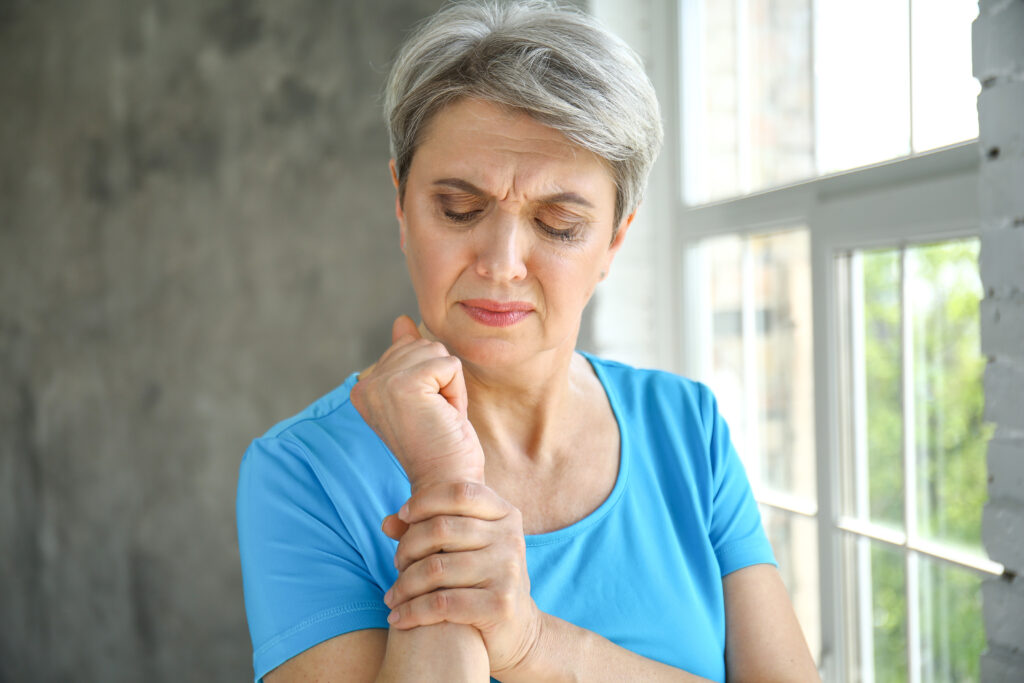 Woman with osteoporosis